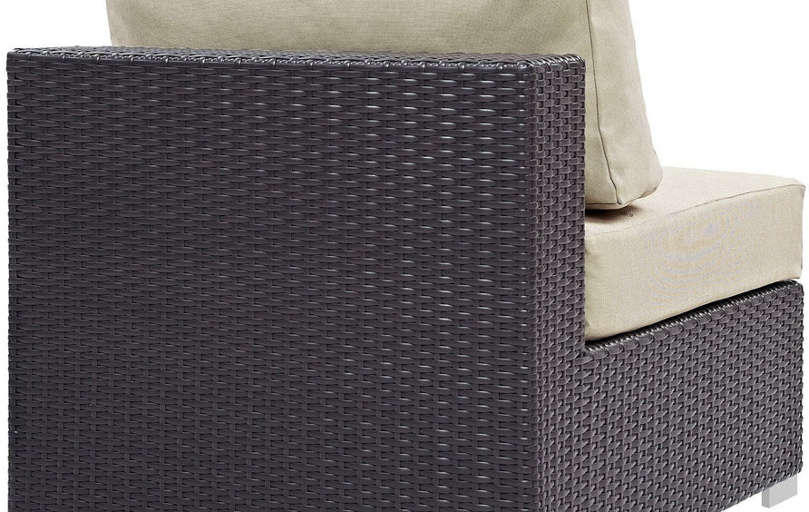 Sienna Outdoor Patio Armless in Espresso Beige