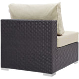 Sienna Outdoor Patio Armless in Espresso Beige