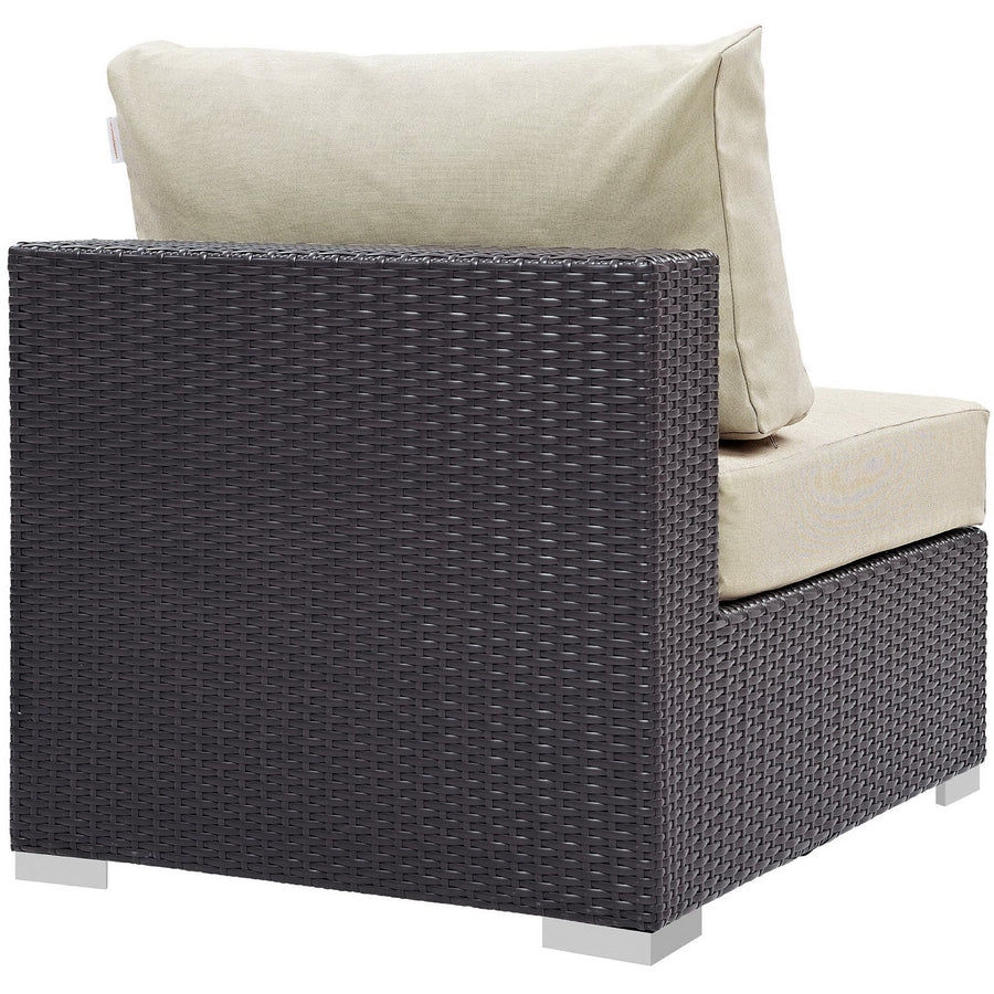 Sienna Outdoor Patio Armless in Espresso Beige