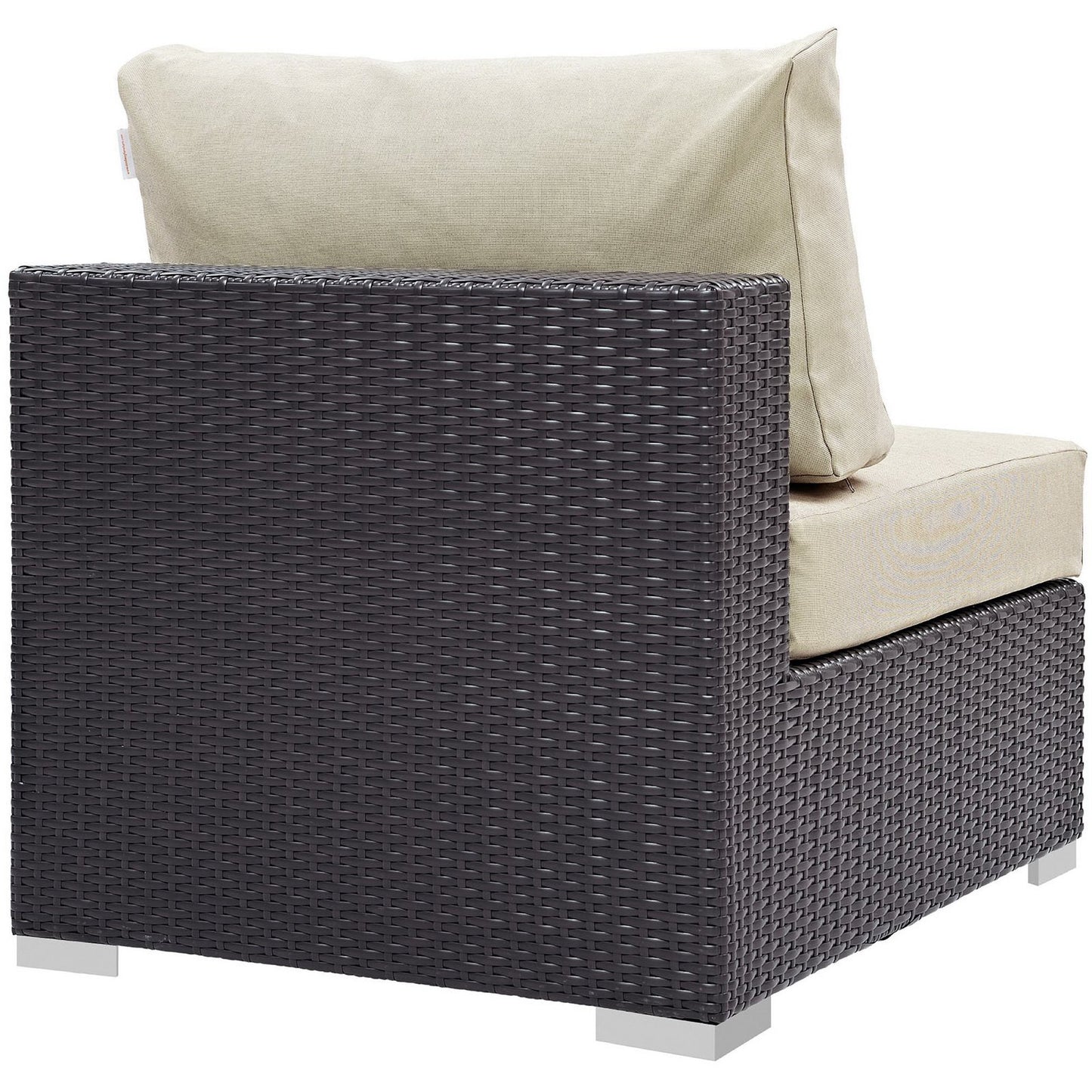 Sienna 5 Piece Outdoor Patio Sectional Set in Espresso Beige