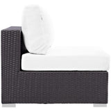 Sienna 10 Piece Outdoor Patio Sectional Set in Espresso White