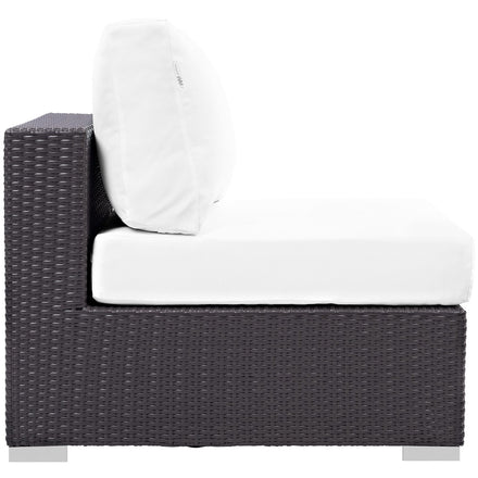 Convene 10 Piece Outdoor Patio Sectional Set in Espresso White