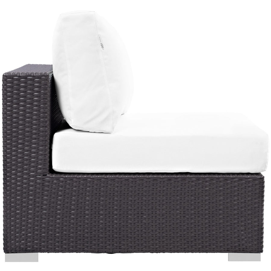 Sienna 10 Piece Outdoor Patio Sectional Set in Espresso White