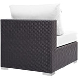 Sienna 10 Piece Outdoor Patio Sectional Set in Espresso White