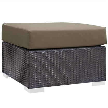 Convene Outdoor Patio Fabric Square Ottoman by Furniture For America