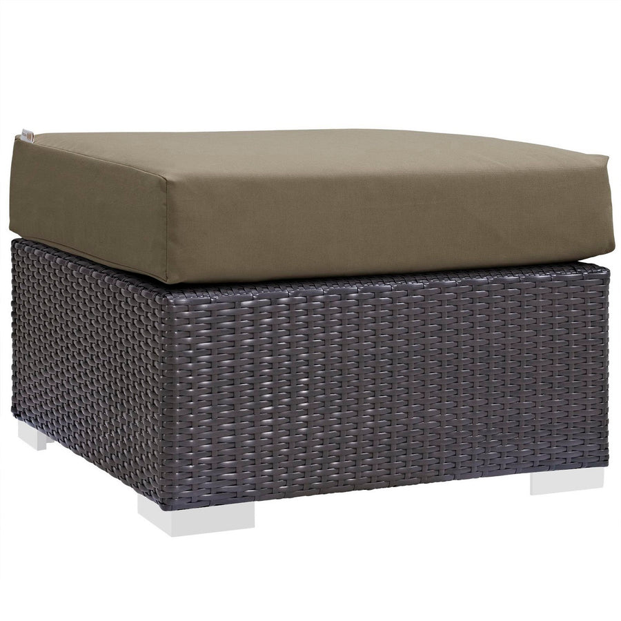 Sienna 5 Piece Outdoor Patio Sectional Set in Espresso Mocha