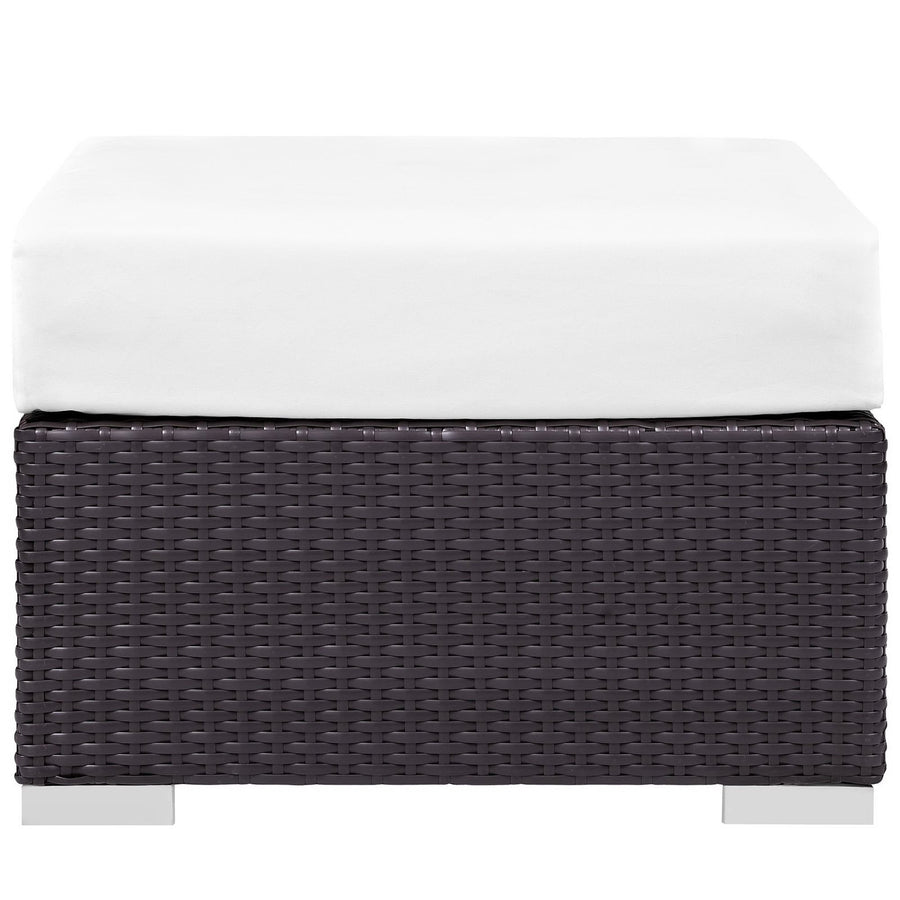 Sienna 10 Piece Outdoor Patio Sectional Set in Espresso White