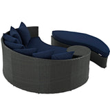 Pewter Outdoor Patio Sunbrella® Daybed in Canvas Navy