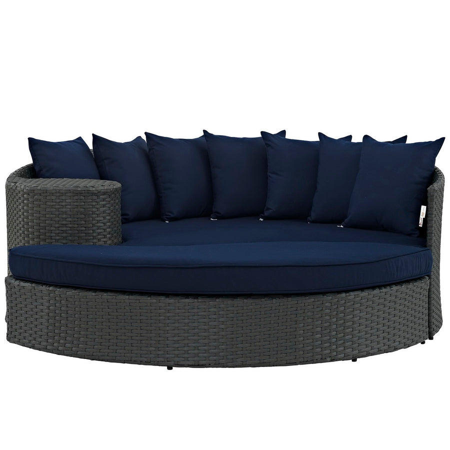 Pewter Outdoor Patio Sunbrella® Daybed in Canvas Navy