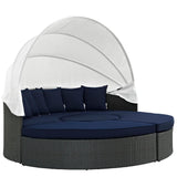 Pewter Outdoor Patio Sunbrella® Daybed in Canvas Navy