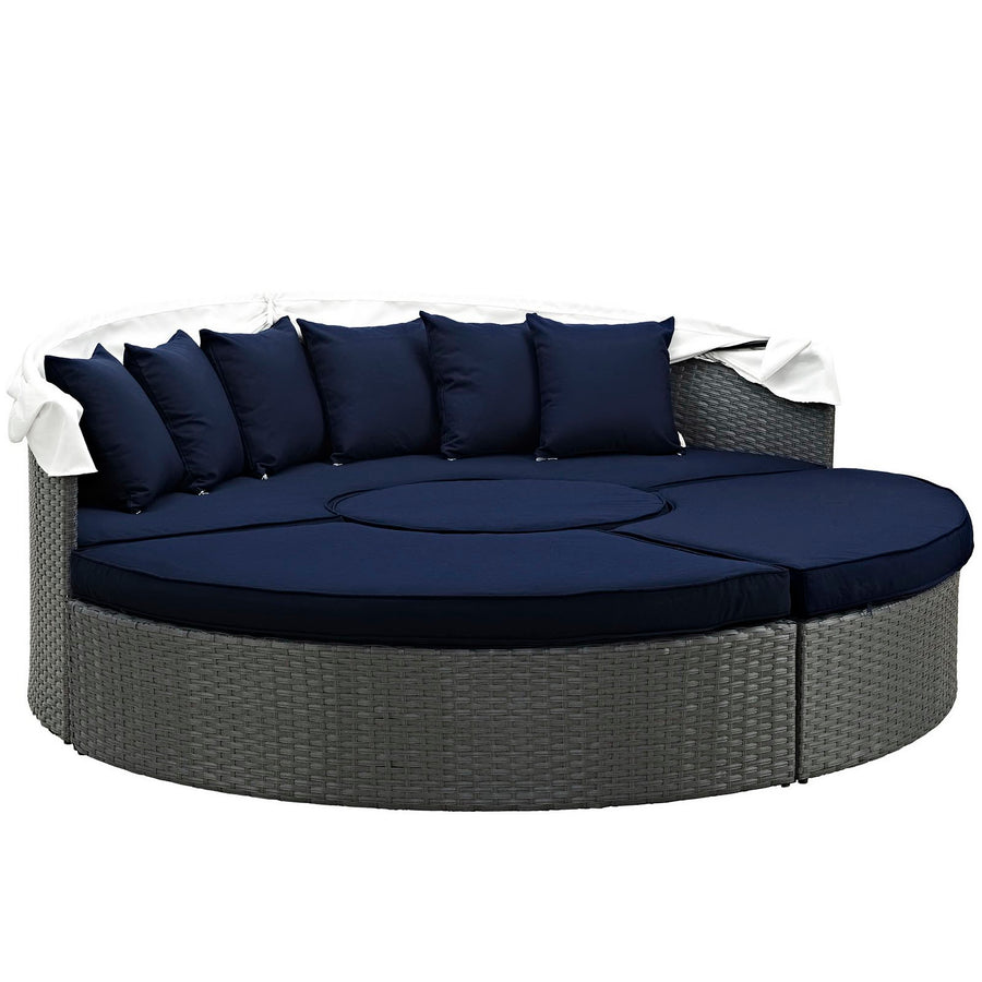 Pewter Outdoor Patio Sunbrella® Daybed in Canvas Navy