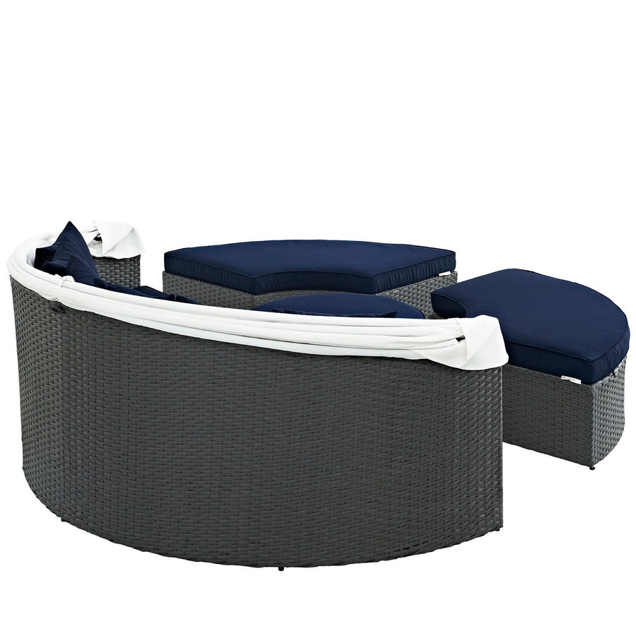 Pewter Outdoor Patio Sunbrella® Daybed in Canvas Navy