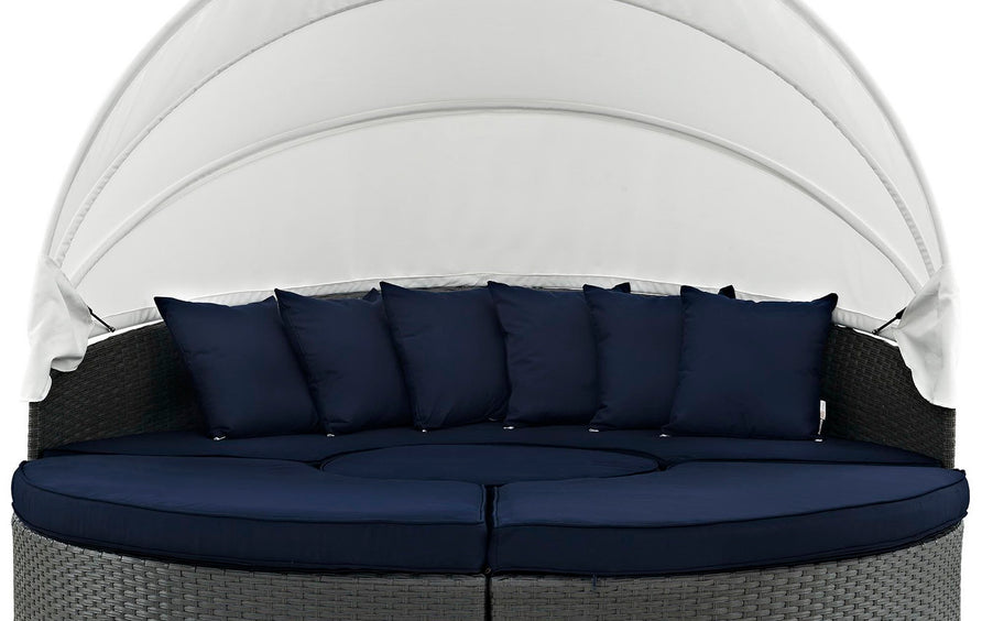Pewter Outdoor Patio Sunbrella® Daybed in Canvas Navy
