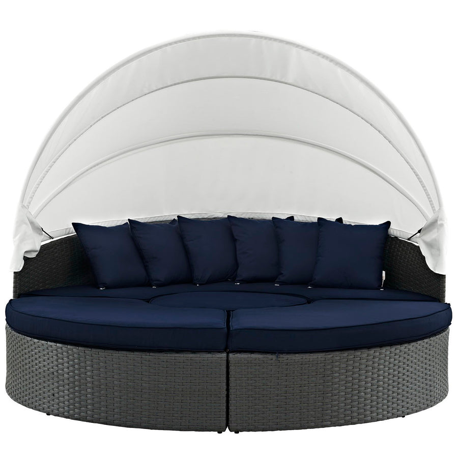 Pewter Outdoor Patio Sunbrella® Daybed in Canvas Navy