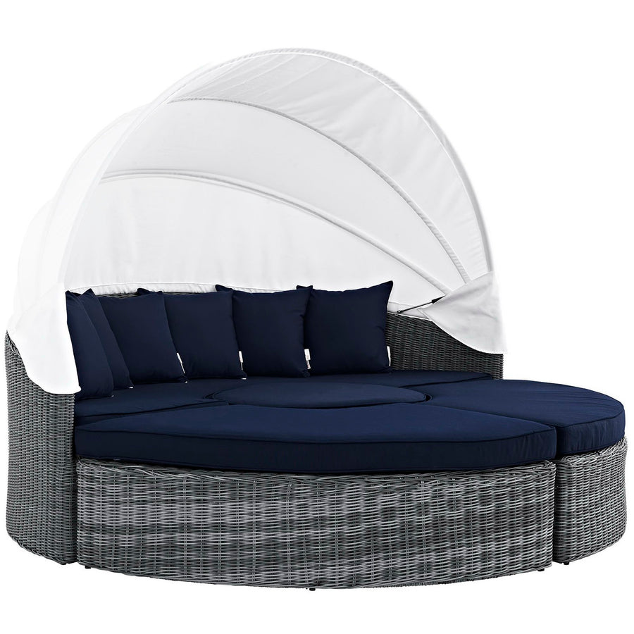 Field Canopy Outdoor Patio Sunbrella® Daybed in Canvas Navy