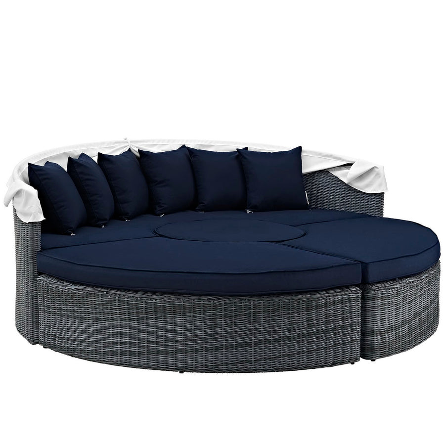 Field Canopy Outdoor Patio Sunbrella® Daybed in Canvas Navy