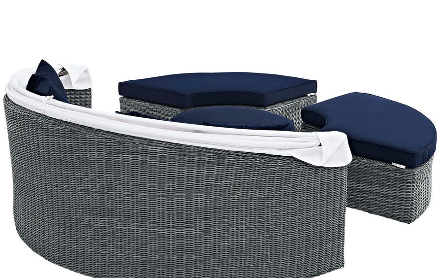 Field Canopy Outdoor Patio Sunbrella® Daybed in Canvas Navy