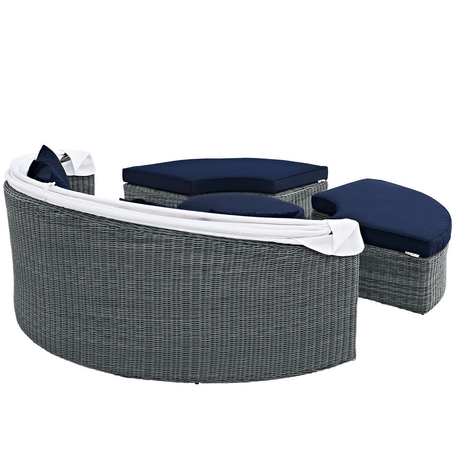 Field Canopy Outdoor Patio Sunbrella® Daybed in Canvas Navy