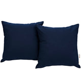 Field 2 Piece Outdoor Patio Sunbrella® Pillow Set in Navy