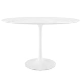 Lumen 48" Oval Wood Dining Table in White