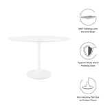 Lumen 48" Oval Wood Dining Table in White