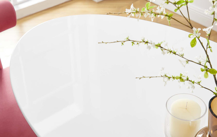 Lumen 48" Oval Wood Dining Table in White