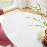 Lumen 48" Oval Wood Dining Table in White