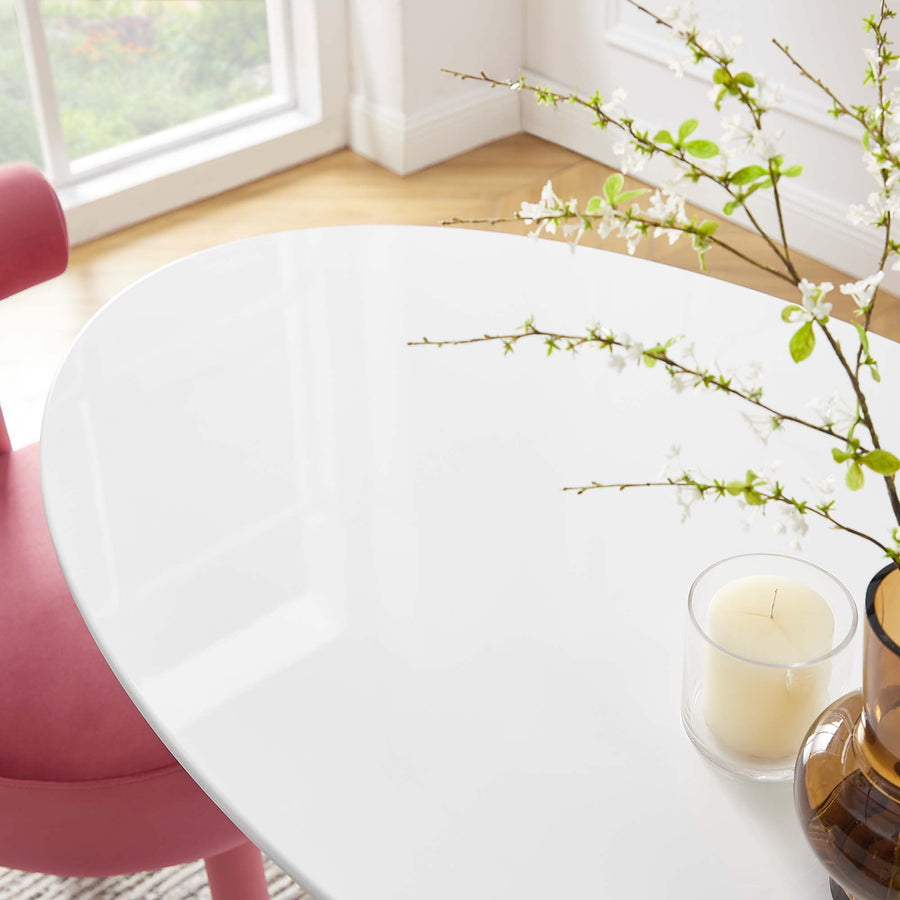 Lumen 48" Oval Wood Dining Table in White