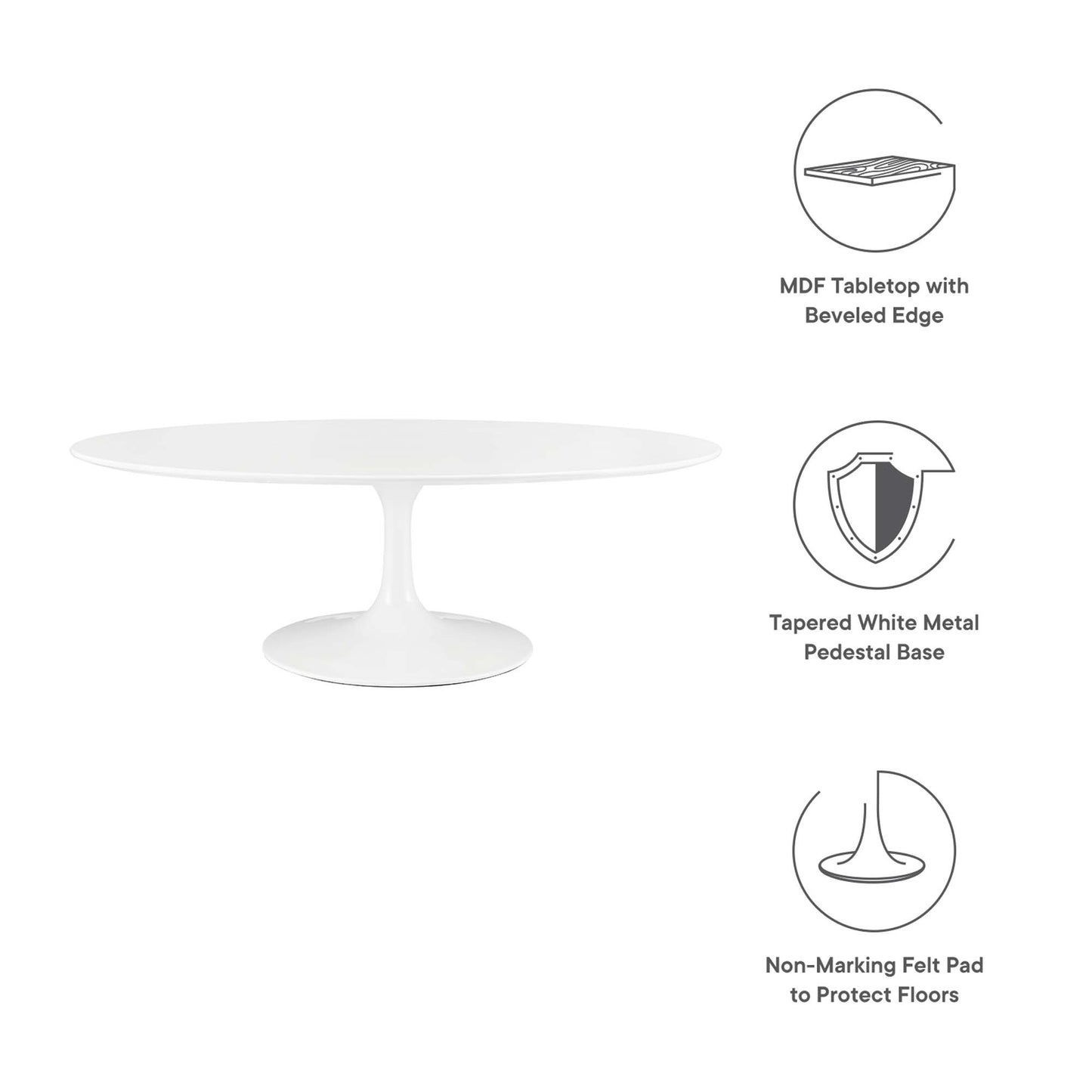 Lippa 48" Oval-Shaped Wood Coffee Table by Furniture For America