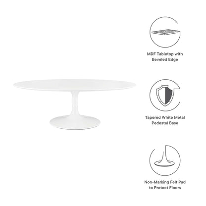 Lippa 48" Oval-Shaped Wood Coffee Table by Furniture For America