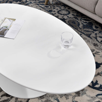 Lippa 48" Oval-Shaped Wood Coffee Table by Furniture For America