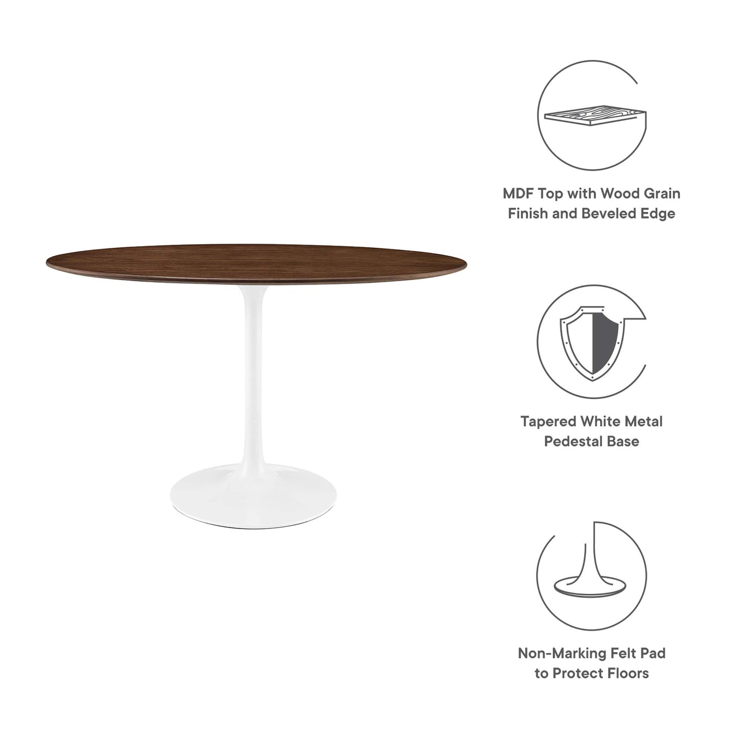 Lippa 48" Oval Wood Dining Table by Furniture For America