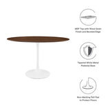 Lumen 48" Oval Wood Dining Table in Walnut