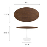 Lumen 48" Oval Wood Dining Table in Walnut