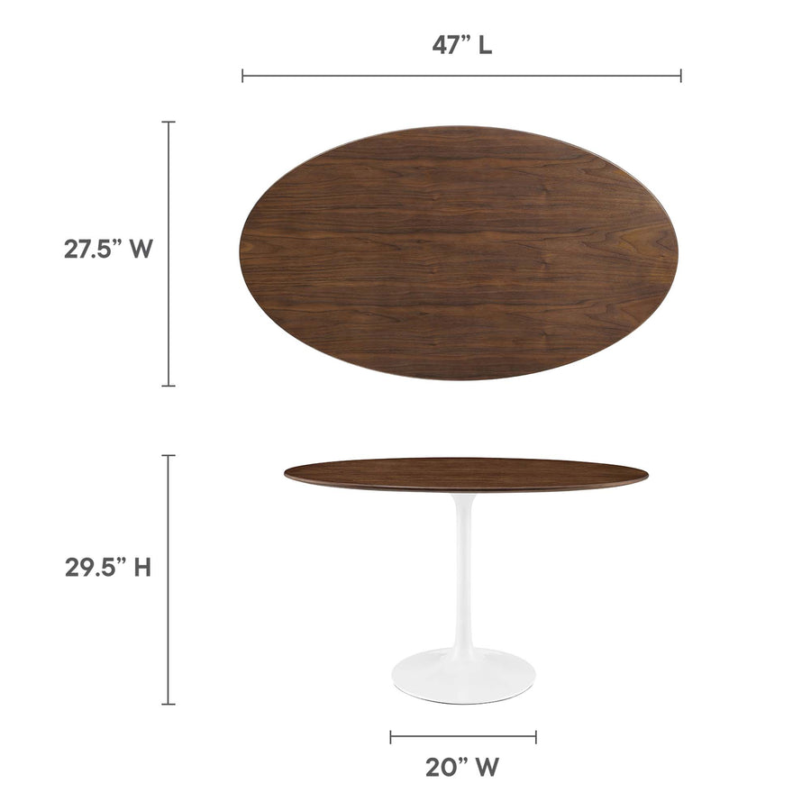 Lumen 48" Oval Wood Dining Table in Walnut