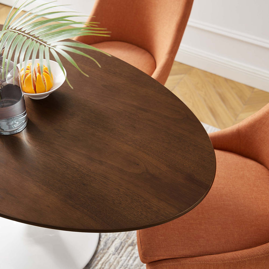 Lumen 48" Oval Wood Dining Table in Walnut