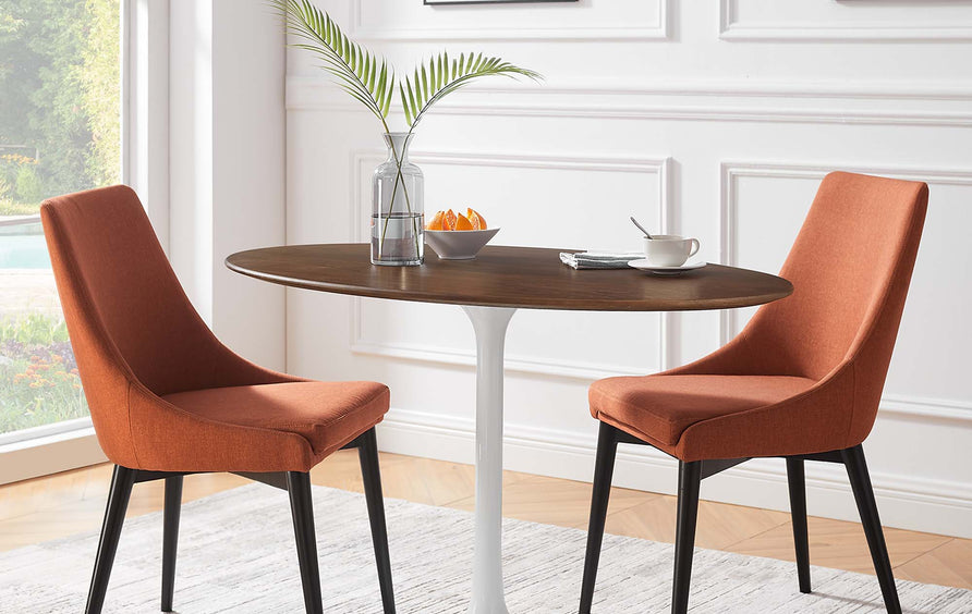 Lumen 48" Oval Wood Dining Table in Walnut