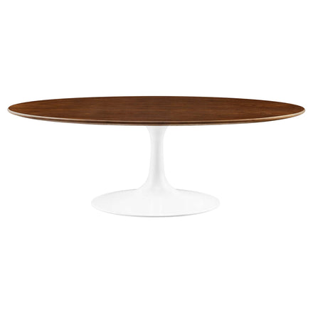 Lippa 48" Oval Wood Coffee Table in Walnut