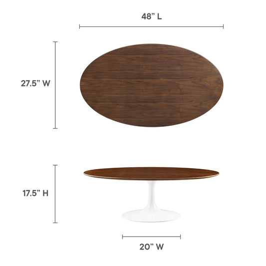 Lippa 48" Oval Wood Coffee Table by Furniture For America
