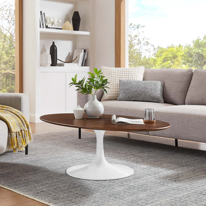 Lippa 48" Oval Wood Coffee Table by Furniture For America