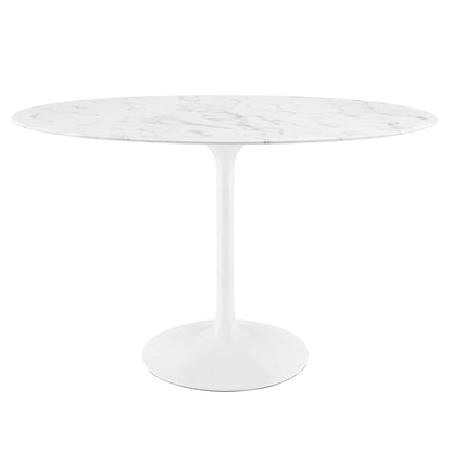Lippa 48" Oval Faux Marble Dining Table by Furniture For America