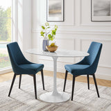 Lumen 48" Oval Faux Marble Dining Table in White