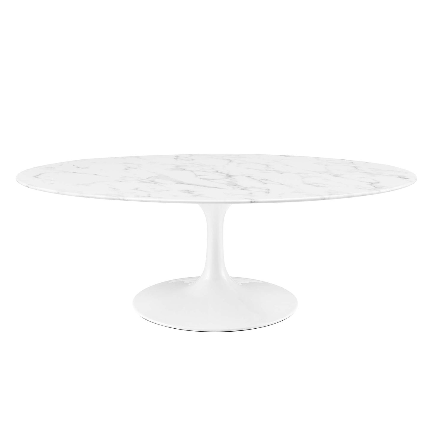 Lippa 48" Oval Faux Marble Coffee Table by Furniture For America