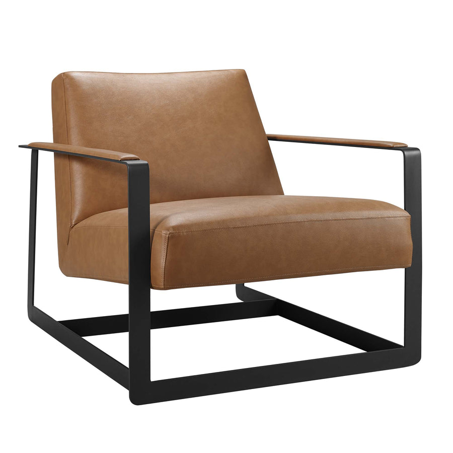 Skibbereen Vegan Leather Accent Chair in Tan