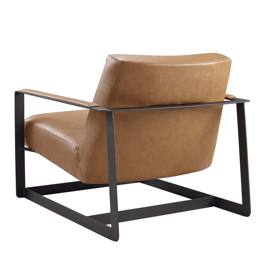 Skibbereen Vegan Leather Accent Chair in Tan