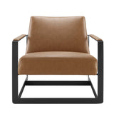 Skibbereen Vegan Leather Accent Chair in Tan