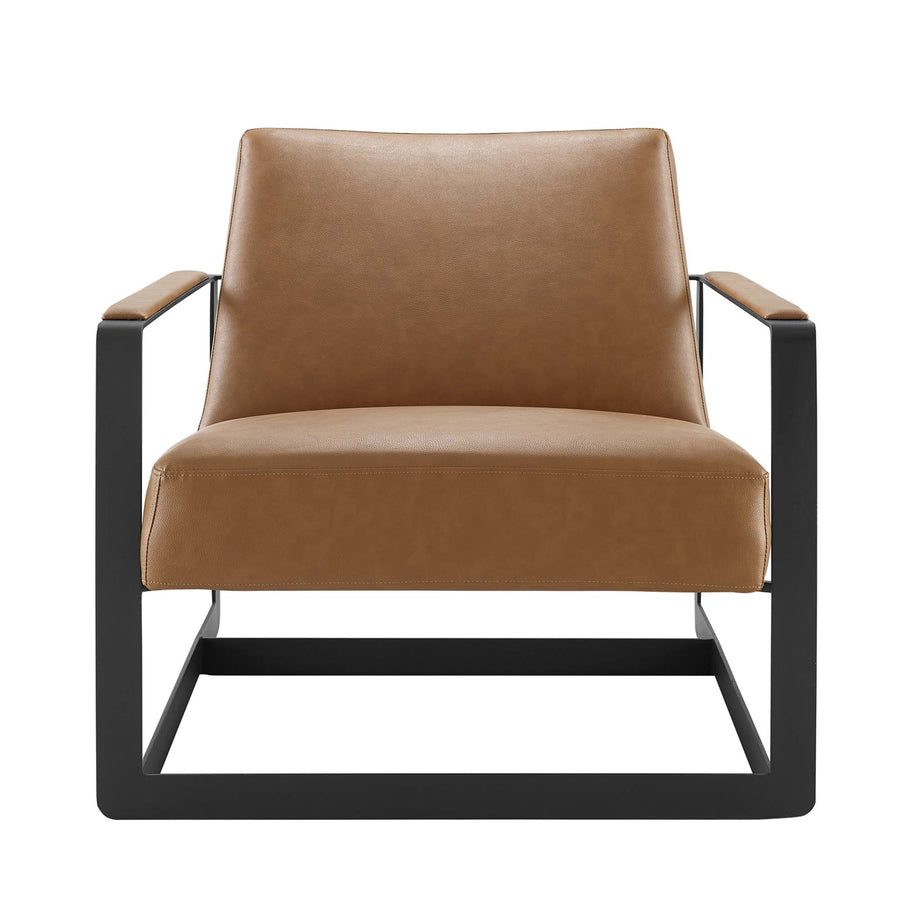 Skibbereen Vegan Leather Accent Chair in Tan