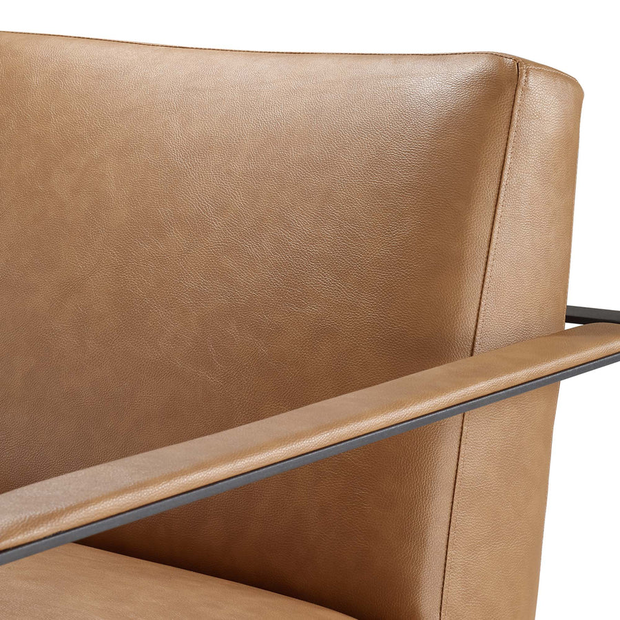 Skibbereen Vegan Leather Accent Chair in Tan
