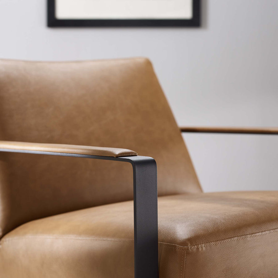 Skibbereen Vegan Leather Accent Chair in Tan