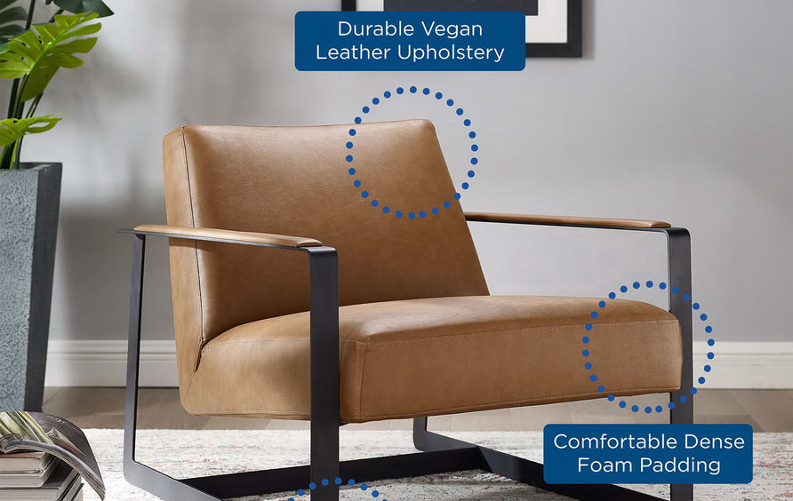 Skibbereen Vegan Leather Accent Chair in Tan